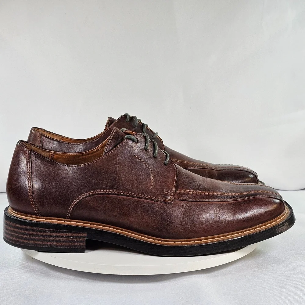 Skechers Mens 970441 Leather Bicycle Toe Oxford Dress Shoes‎ Dark Brown 11.5